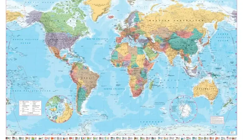 mapa świata plakat
